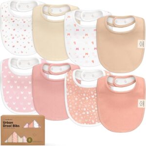 8-Pack Baby Bibs for Drooling and Teething (Butterflies)
