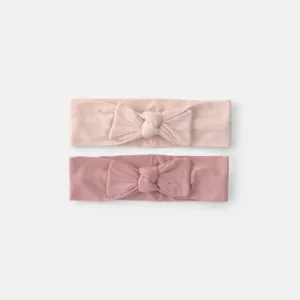 Baby Girl 2-Pack Bow PurelySoft Headwraps - Pink | Carter's