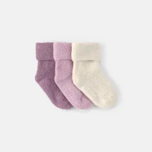 Baby Girl 3-Pack Baby Booties - Purple/Cream | Carter's - 0-3 M