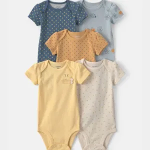 Baby Girl 5-Pack Floral Multipack Bodysuits - Yellow/Blue | Carter's - 3M