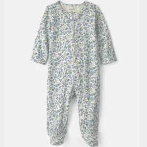 Baby Girl Floral 100% Cotton 2-Way Zip Sleep & Play Pajamas - Blue/Ivory | Carter's 9M