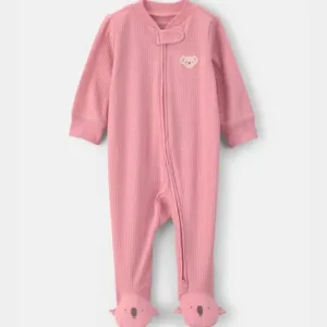 Baby Girl Koala Cotton 2-Way Zip Sleep & Play Pajamas - Pink | Carter's - 6M