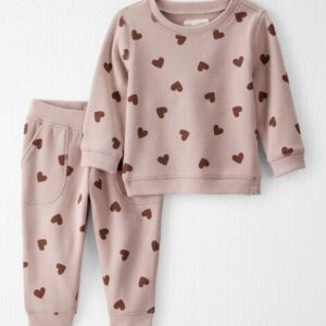 Baby Girl Waffle Knit Top & Pant Set Made with Organic Cotton - Little Planet | Carter's - 9M