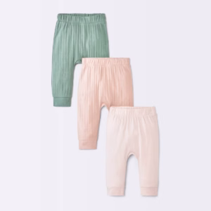 Baby Girls' 3pk Jogger Pants - Cloud Island- Pink Newborn