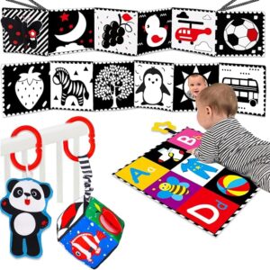Black and White High Contrast Baby Toys 0-3-6 Months Newborn Essential Toy for Babies