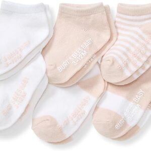 Burt's Bees Baby Organic Ankle & Crew Socks with Non-Slip Grips, 6-Pack