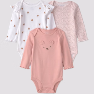 Carter's Just One You® Baby Girls' 3pk bear Long Sleeve Bodysuits - Light Pink 3M