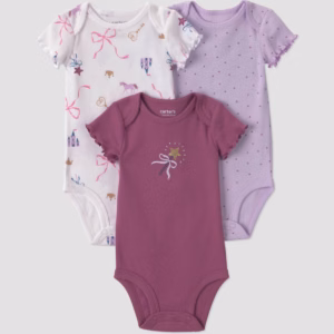 Carter's Just One You® Baby Girls' 3pk magic Short Sleeve Bodysuits - Plum Purple 3M
