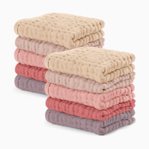 Comfy Cubs 6-Layer Muslin Baby Washcloths Set - Multi Girl, 10