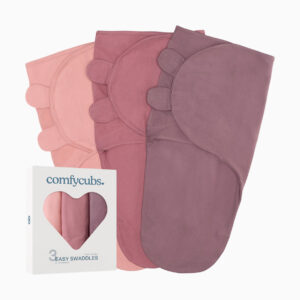 Comfy Cubs Easy Swaddle Blanket (3 Pack) - Blush, Mauve, Mulberry, Small