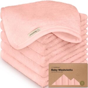Deluxe Baby Bamboo Viscose Washcloths (6 Pack) - Blush Pink