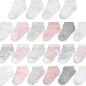 Fruit of the Loom Baby 22-Pack Grow & Fit Flex Zones Low Cut Stretch Socks - Unisex, Girls, Boys (6-12...