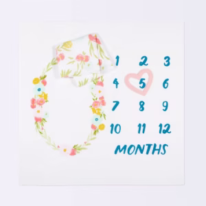 Muslin Blankets with Felt Frame Floral - Cloud Island™: 100% Cotton, 47" x 47", 3-Pack