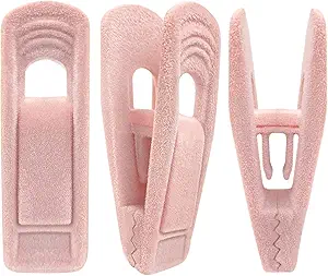 Light Pink Velvet Hanger Clips 60 PCS