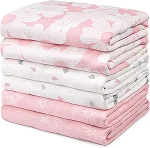 Receiving Blankets Girl Muslin Swaddle Blankets for Newborn