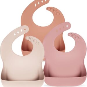 Silicone Bibs for Babies Toddler Set of 3